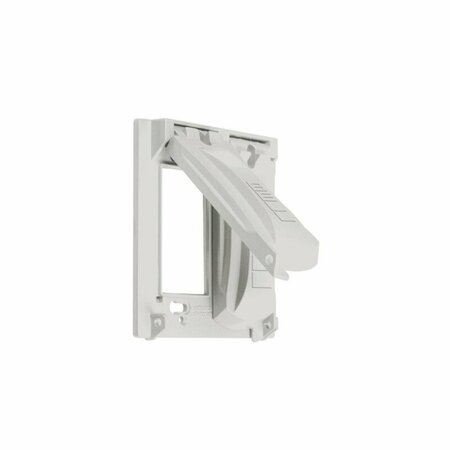 HUBBELL BELL Electrical Box Cover, 2 Gang, Aluminum, Flip/Snap MX2050WH